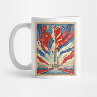 Volgograd Russia Vintage Tourism Travel Poster Mug